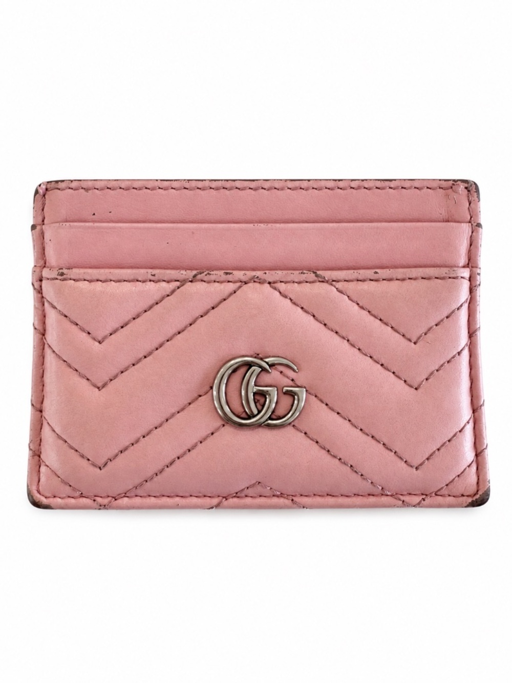 Gucci GG Marmont Light Pink Matelassรฉ Leather Card Case